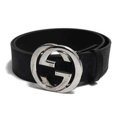 525040 gucci|GUCCI Interlocking G Belt sima Black Gray 411924 KGDHX 525040.